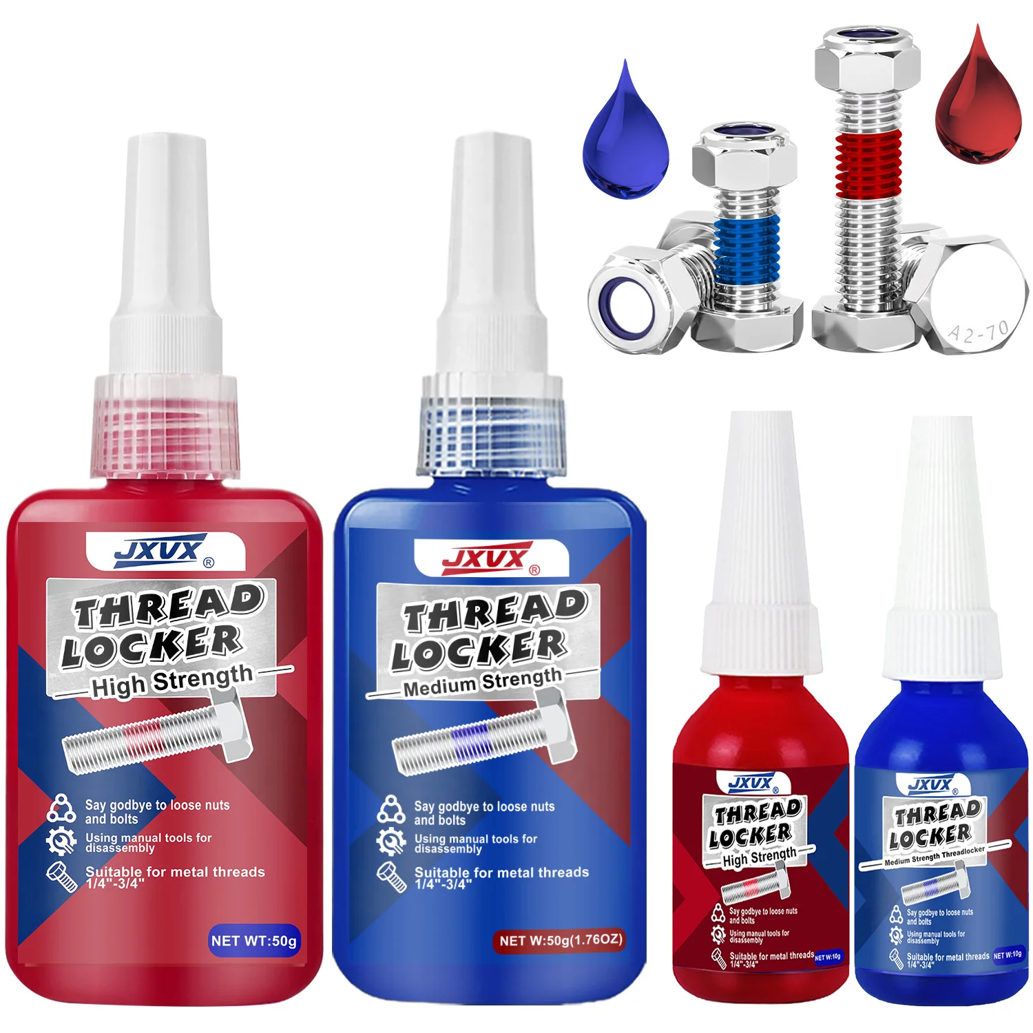 10g Threadlocker Screw Glue Quickly Cured Thread Locking Agent Anaerobic Adhesive Corrosion-Resistant Anti-Loosening Glue Blue.