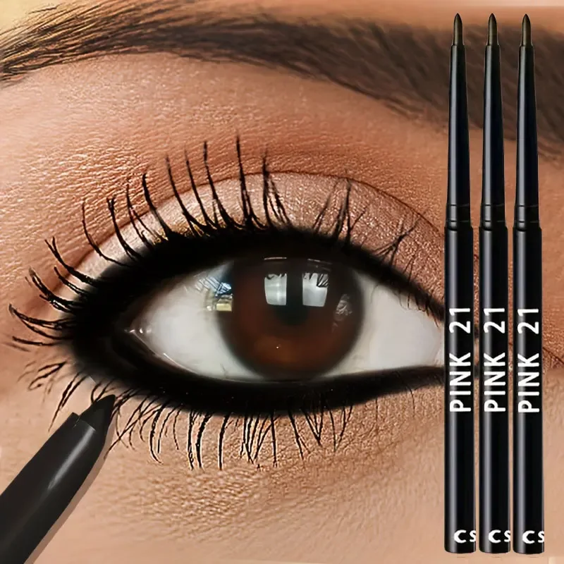 1 stks waterdichte zwarte eyeliner potloden-vlekbestendig, langdurige en beginnersvriendelijke oogmake-up