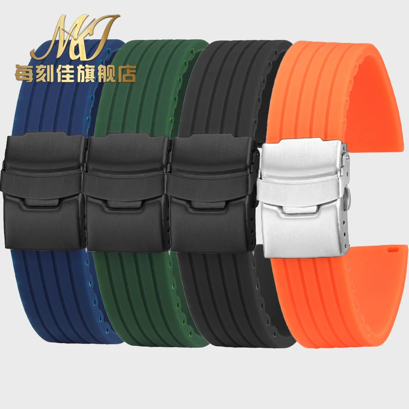 Cinturino per orologio in gomma siliconica per Omega Tudor Sgancio rapido 16 18 20 22mm Cinturino a forma di frangia nero blu verde arancione marrone