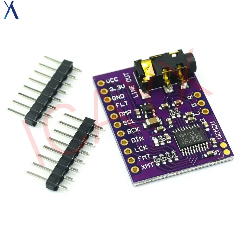 PCM5102 PCM5102A Carte son DAC Carte pHAT Prise stéréo 3,5 mm Module audio numérique 24 bits pour Raspberry Pi Beyond