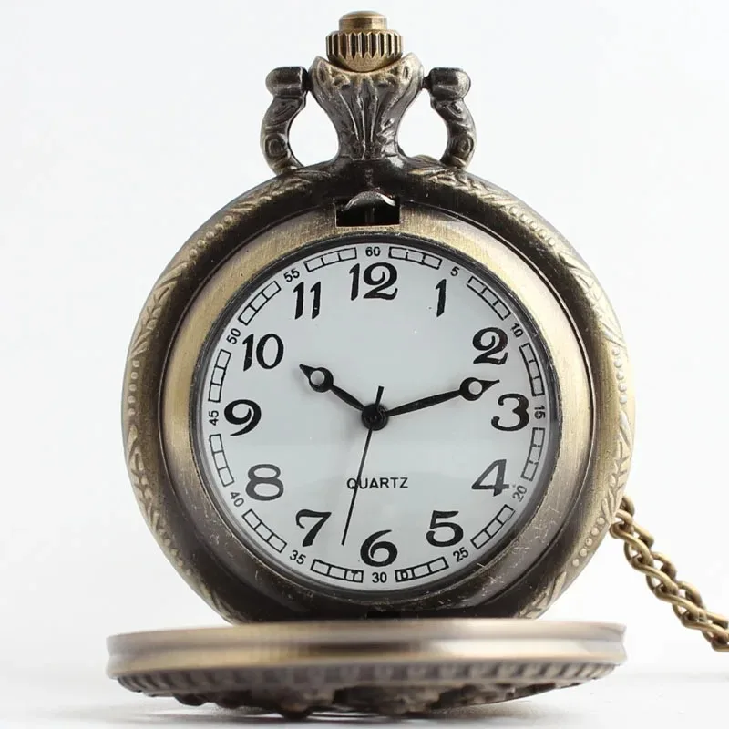 حكاية القلعة الرجعية ساعات الجيب الكوارتز حديقة الجبل الرقمية Steampunk سلسلة قلادة فوب ساعة Reloj Bolsillo