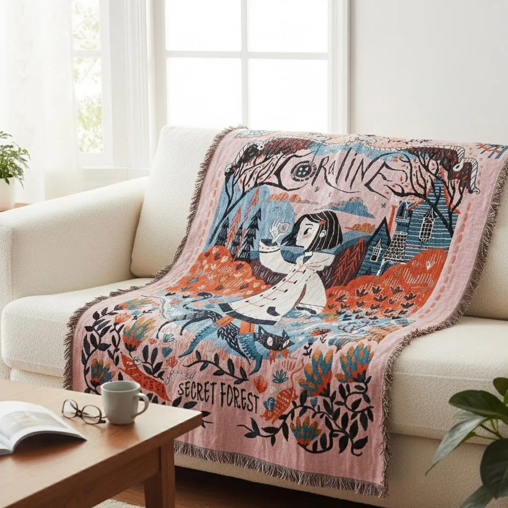 

Одеяло с готическим гобеленом — универсальное тканое вязаное одеяло для дивана, настенное подвесное одеяло Dark Academia и кемпинга на открытом воздухе