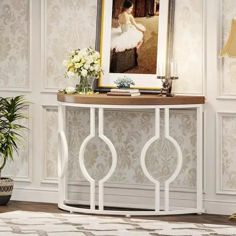 

Design Narrow Living Room Table Removable Round Classic Console Table Nordic Garden Tavolino Soggiorno Moderno Hallway Furniture