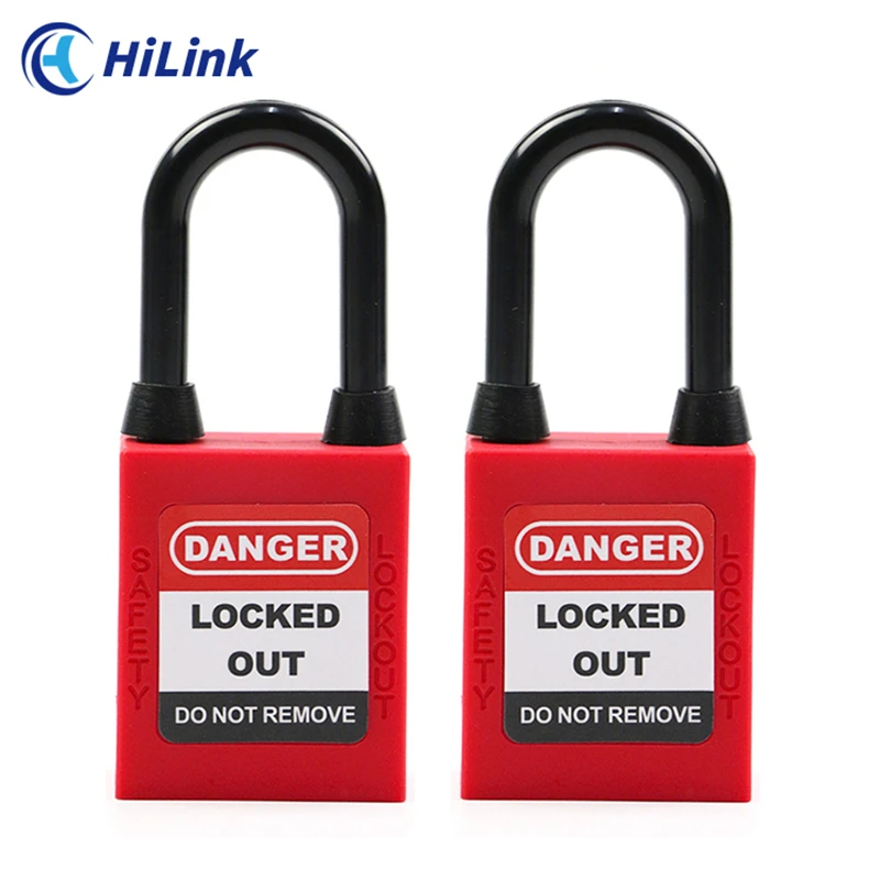 HiLink Industrial LOTO Insulation And Non-conduction Nylon Shackle Dustproof Safety Lockout Padlock