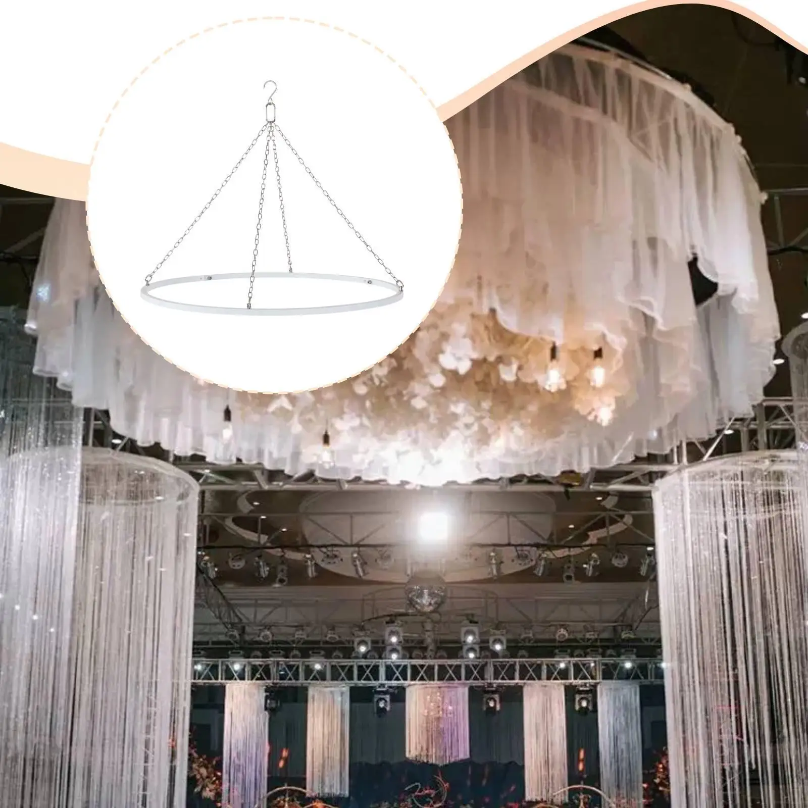Decorative Ceiling Drapes Curtain Hardware Kit for Elegant Wedding Party Stage Luxury Room Decoration