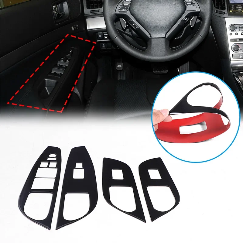 

For Infiniti G series 2007-2013 PVC black car glass lift frame decorative sticker car interior protection accessories 4Pcs