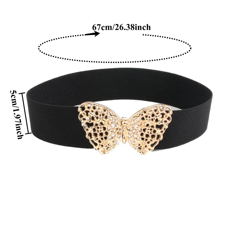 Fashionable Butterfly Stretch Versatile Women’s Belt Versatile Decorative Leather Belt for Sweaters Jackets and Dresses