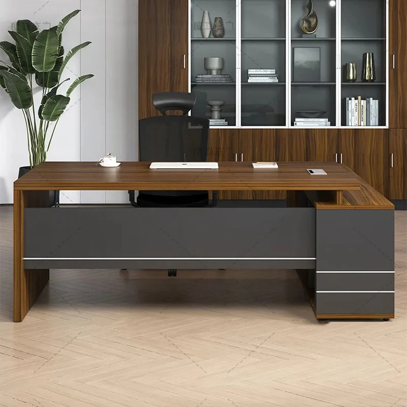 Brown Storage Wide Computer Table Modern Luxury Wooden Reading Computer Desks Executive Writing Escritorios De Oficina Furniture
