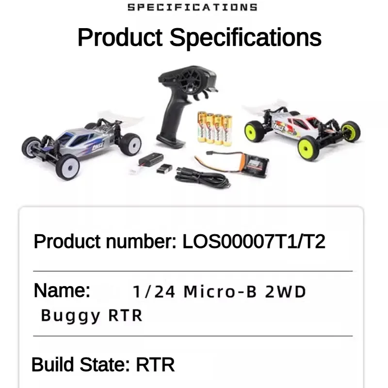 New LOSI 1/24 Micro-B BUGGY Simulation Climbing Off-Road Vehicle Remote Control Electric 2WD Drive Drift Model Car