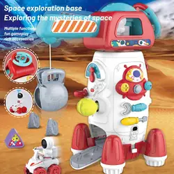 Kit de construcción de aventura de lanzadera espacial, juguetes de aprendizaje, rompecabezas eléctrico, juguete para niños, niños, niñas, regalo de Navidad, S9t1