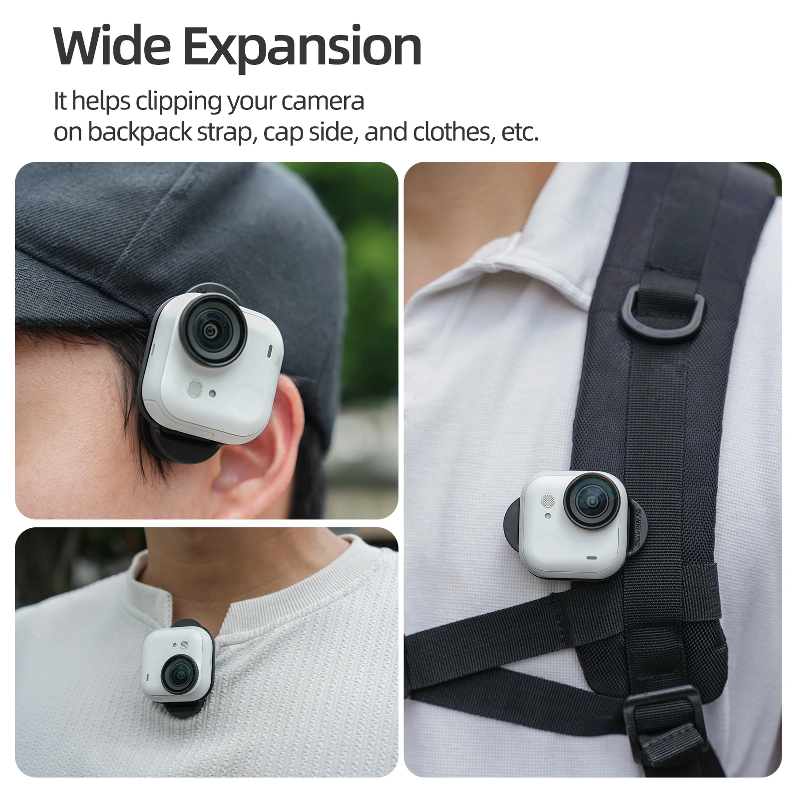 Magnetyczny uchwyt na aparat z szybkozłączką, klips do czapki sportowej, mocowanie kamery z szybkozłączką do akcesoriów Insta360 Go Ultra — zdjęcie produktu 3