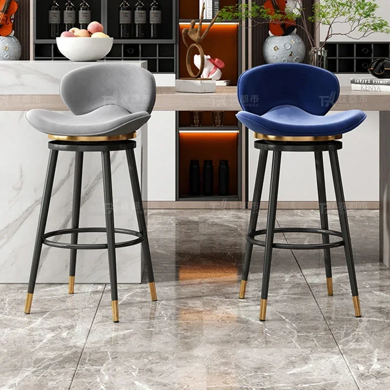 Wooden Chairs Garden Chair High Manicure Mid-century Kitchen Counter Stool Bar Breakfast Swivel Armchair Step Mesas Furniture