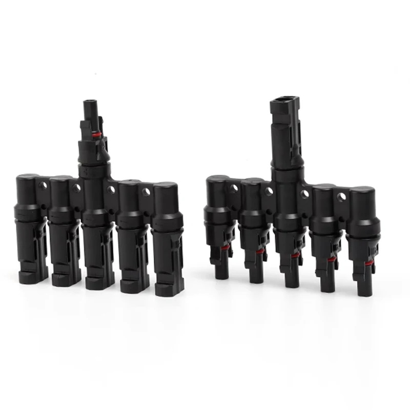 1/5/20/100 Sets  Photovoltaic Solar T Connector Male And Female Battery Module Panel Three-Way Plug Batteries In Parallel (2