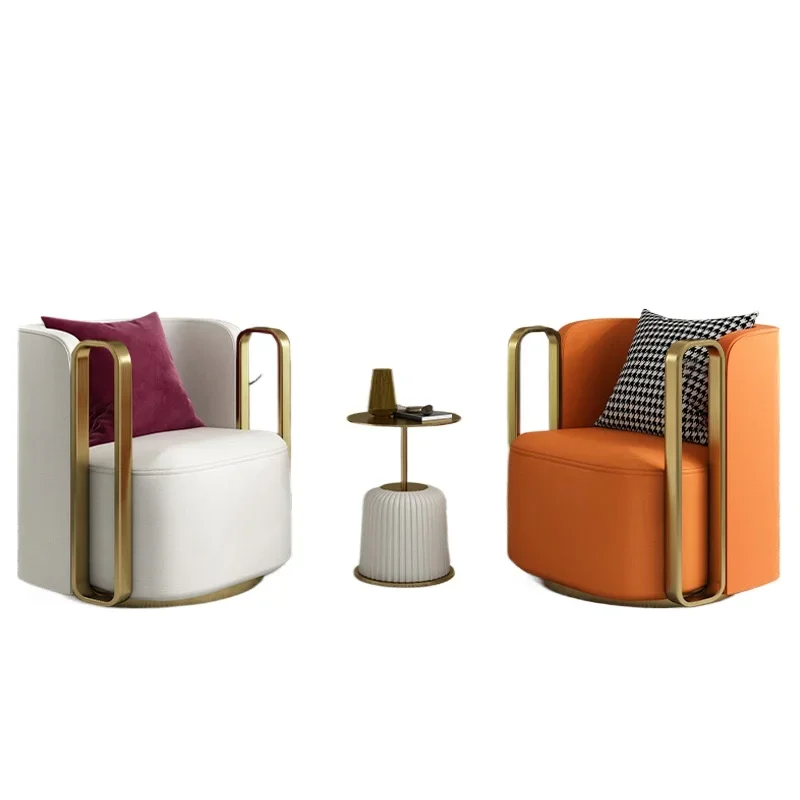 

MYZ617 #light luxury single sofa chair living room rotatable tiger chair lazy hotel clubhouse negotiation balcony three