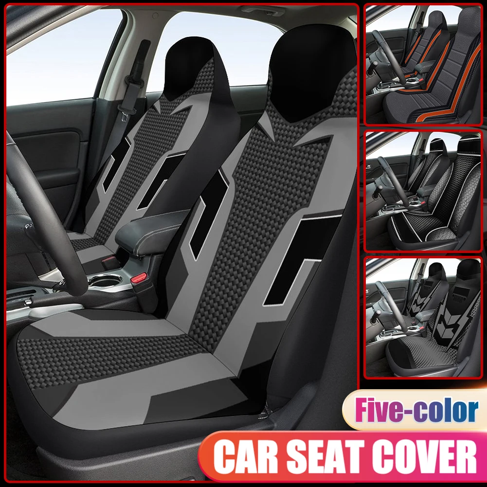 

2Pcs/set Car Seat Cover Polyester Seat Cover Protection 2-Seater Front Seat Cushion For Car Truck Van SUV Interior Accessories