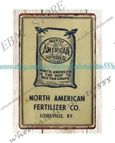 metal wall signs North American Fertilizer Co Louisville Kentucky metal tin sign