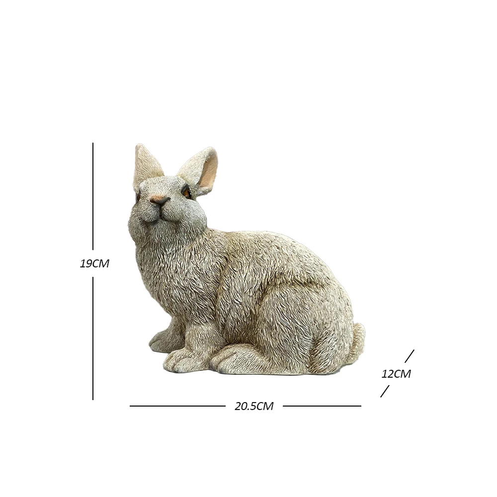 Craft Factory Directly Garden Decoration Wholesales Resin Craft Rabbit Figurine Animal Statue Polyresin Bunny Standing Rabbit