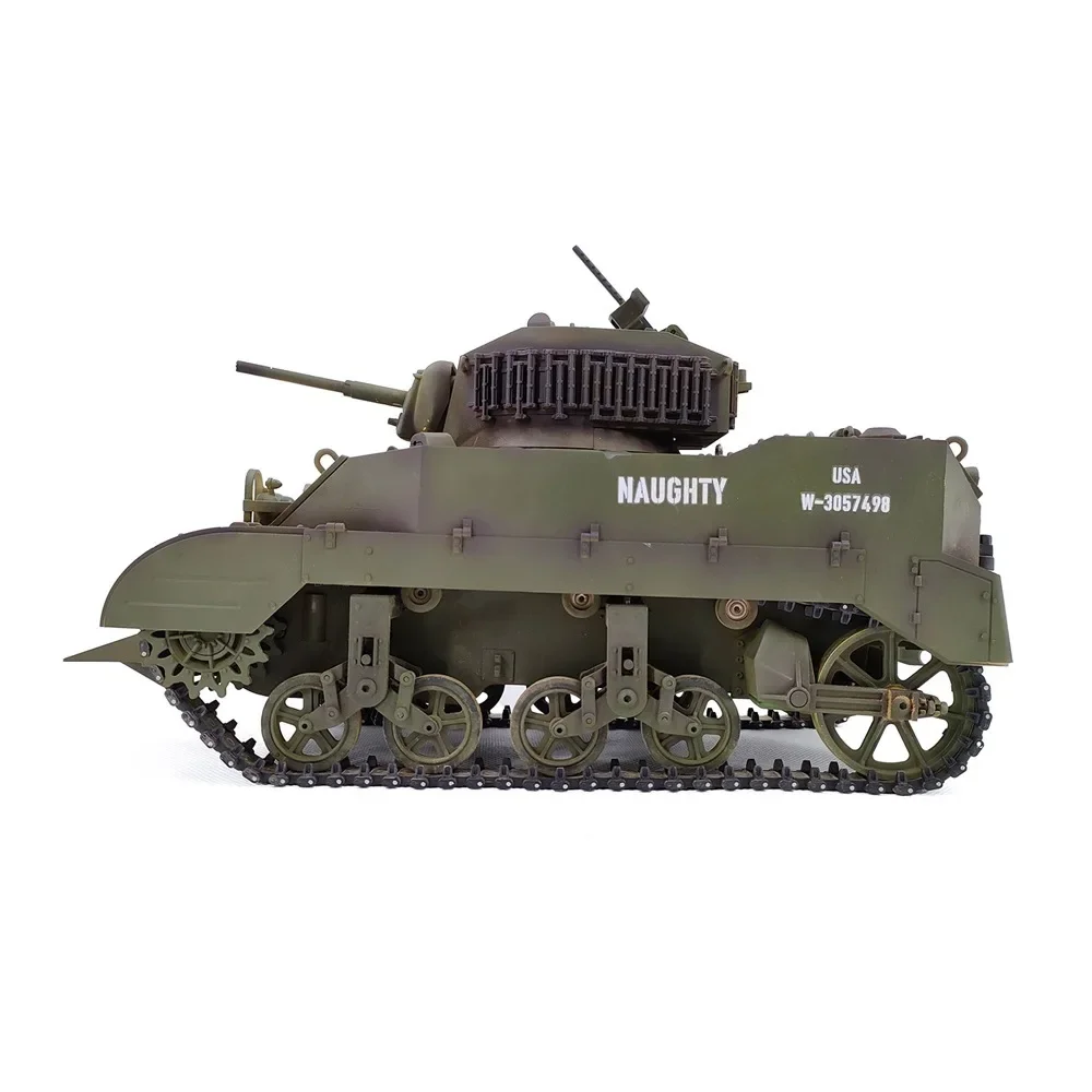 Remote Control Tank Toy Rc Tank Kubing Ke M5a1 Stuart Military Simulation Toy Model Remote Control Children'S Assembly Tank Toy