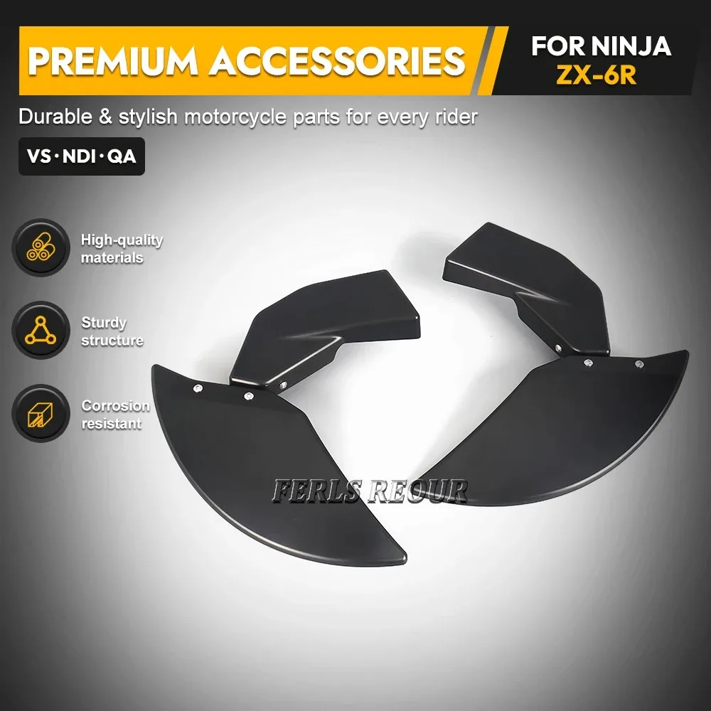 For Kawasaki Ninja ZX-6R 2024+Motorcycle Air Ducts Side Cover  ABS Black Motorcycle Brake Caliper Radiator Brake Disc Cooler