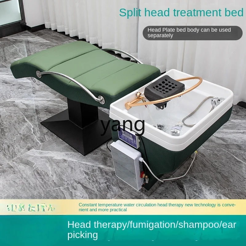 CX High-End Barber Shop Shampoo for Hair Salon Fiberglass Ceramic Basin Massage Half Lying Flushing Bed