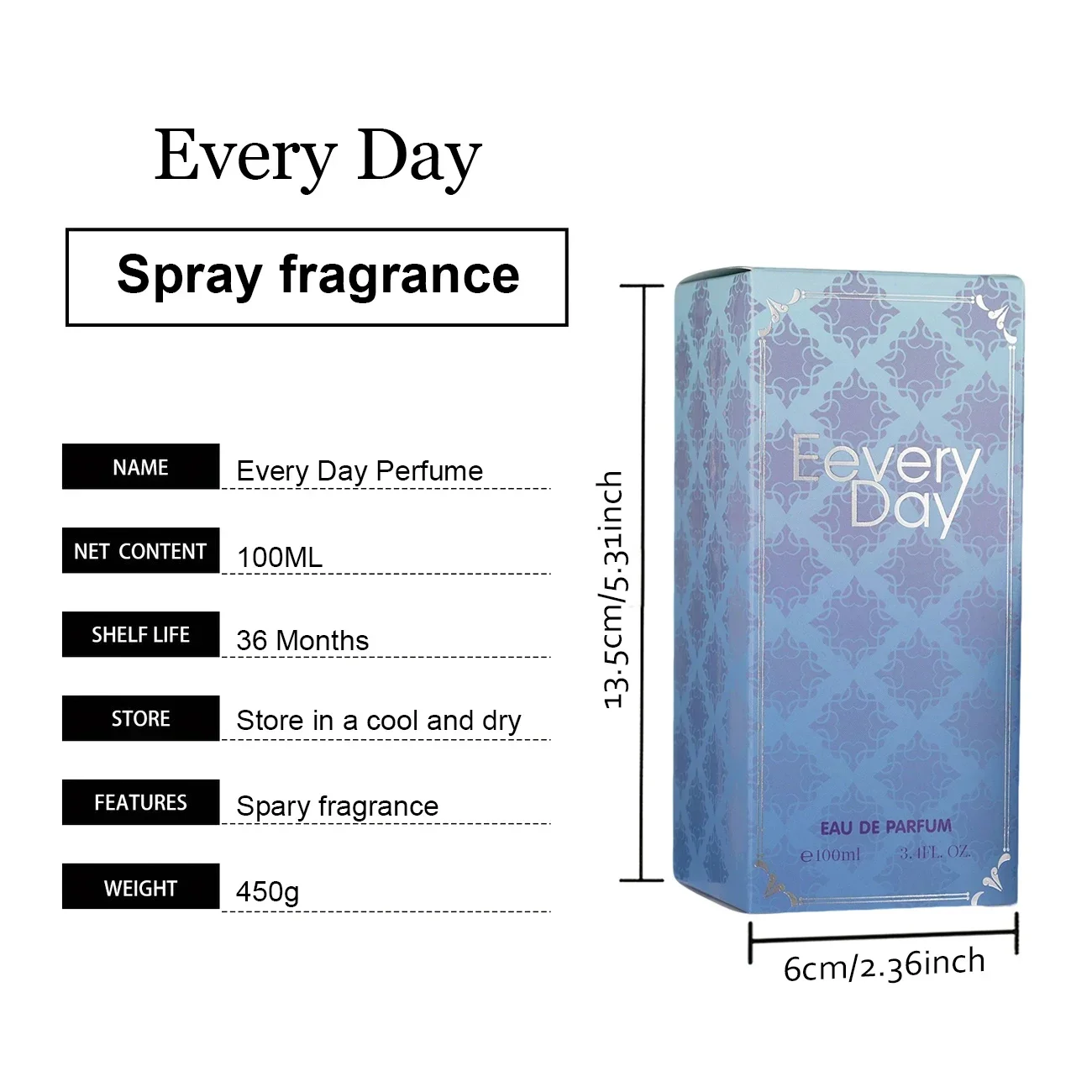 100ML Floral Fruits Amber Vanilla Spray Perfume for Women, Long-lasting Fresh Scent, Perfect for Daily Use Dating Parties