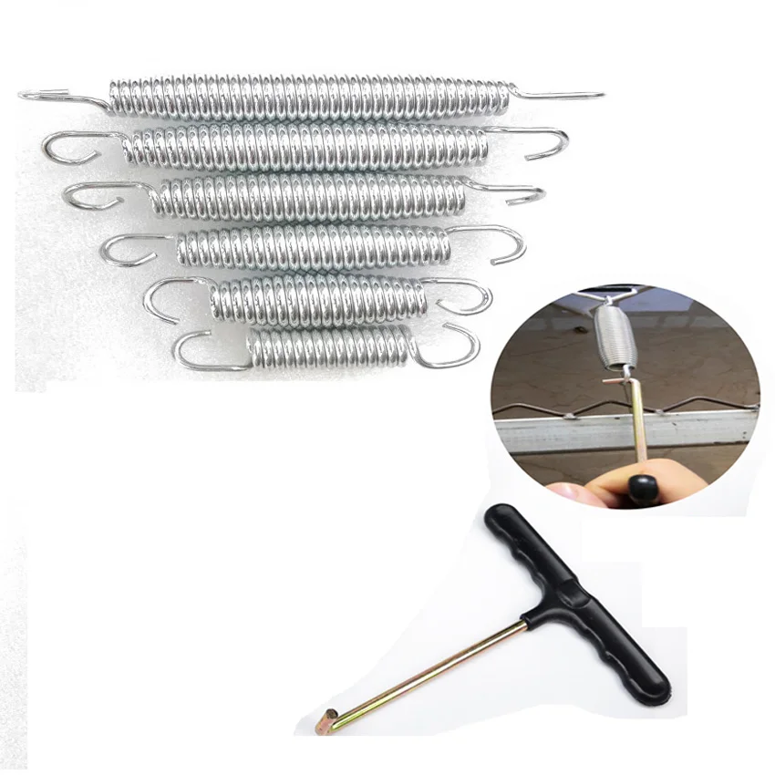 10 Pcs Trampoline Replacement Galvanized Steel Springs With Free Installation Tool 87mm - 178mm Length For Available