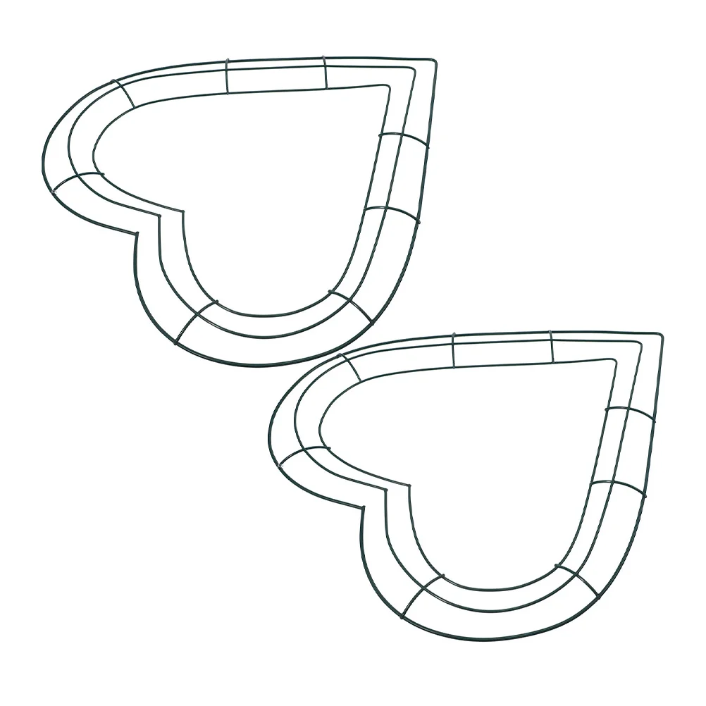 

2Pcs Heart Shaped Iron Wreath Frames Wire Rings for Valentines Wedding Floral Craft Cute Ornaments Macrame Hoops Ring