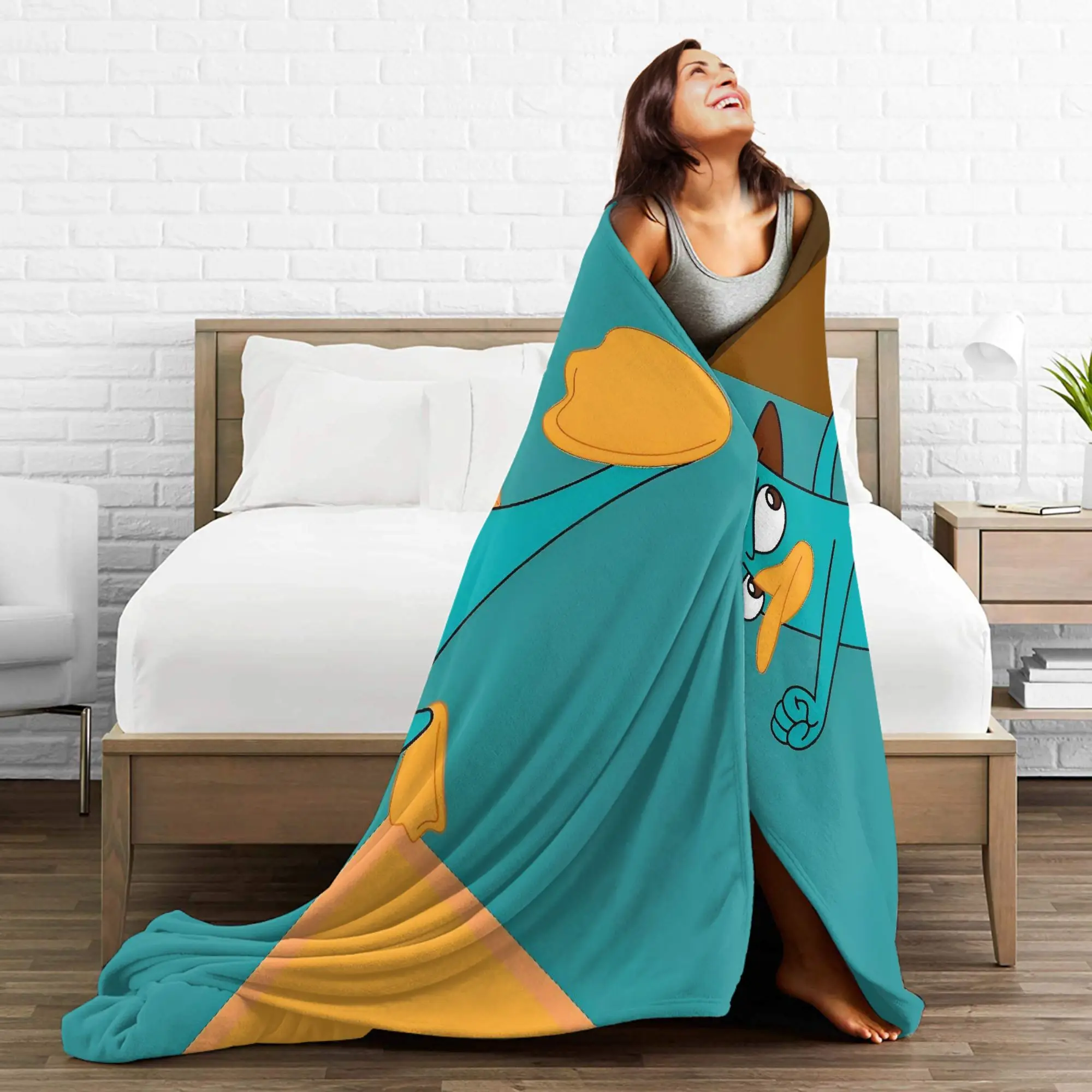 بيري البليتيبوس بطانية جودة دافئة لينة رمي بطانية الخريف صبي فتاة الأريكة السرير مفرش مضحك