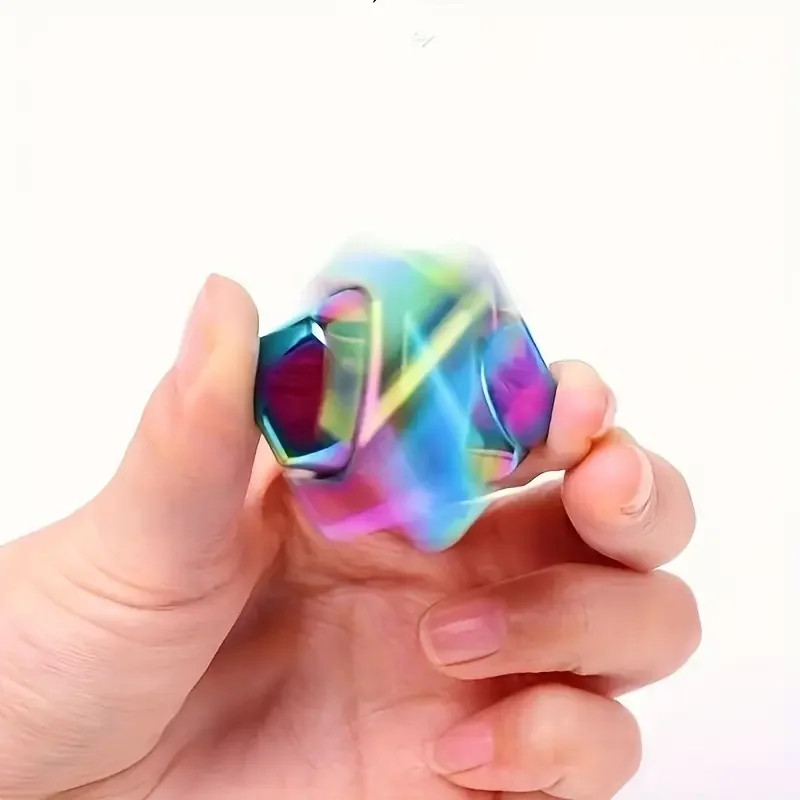 Giroscopio rotante con punta delle dita in cubo di metallo Fidget antistress Giocattoli per adulti Ufficio Casa Viaggio Spinner portatile Giocattoli Regali di Natale