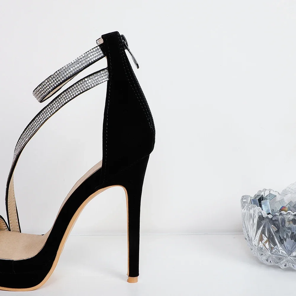 العلامة التجارية الجديدة مريحة الأحمر الأزرق النساء الصنادل سوبر عالية رقيقة كعب سيدة أحذية الحفلات زائد صغيرة كبيرة الحجم 12 32 43 46 50 #6