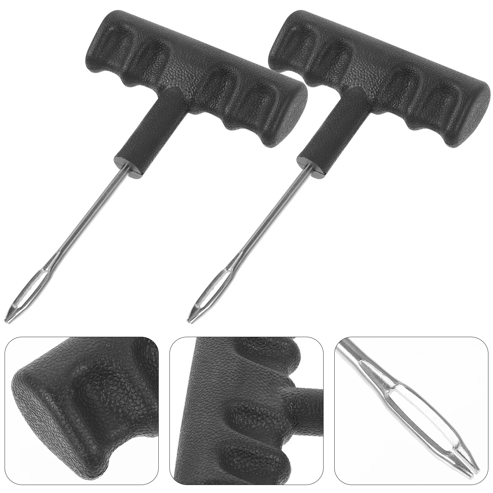 

2Pcs Tire Repair Tool T-Handle Heavy Duty Auto Motorcycle Car Atv Flat Tire Plug Fix Tool Durable Portable Design