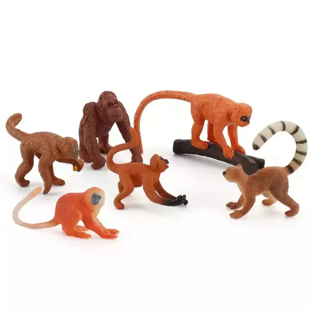 Animali selvatici Scimmia Action Figures Materiale PVC Modello di scimpanzé in miniatura Educazione Decorazioni per la casa Modello di gorilla orangutan Giocattolo per bambini