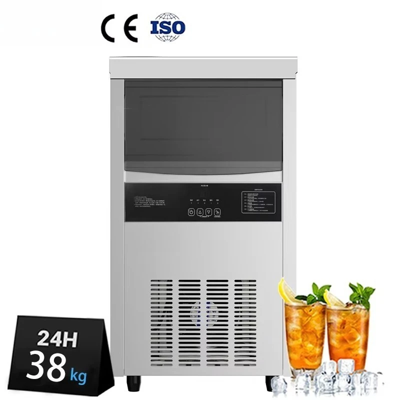 

Automatic Drink Transparent Ice Cube Maker Machine with 20kg Storage Bin 45kg 50kg Cube Ice Machine for Bar Coffee Shop