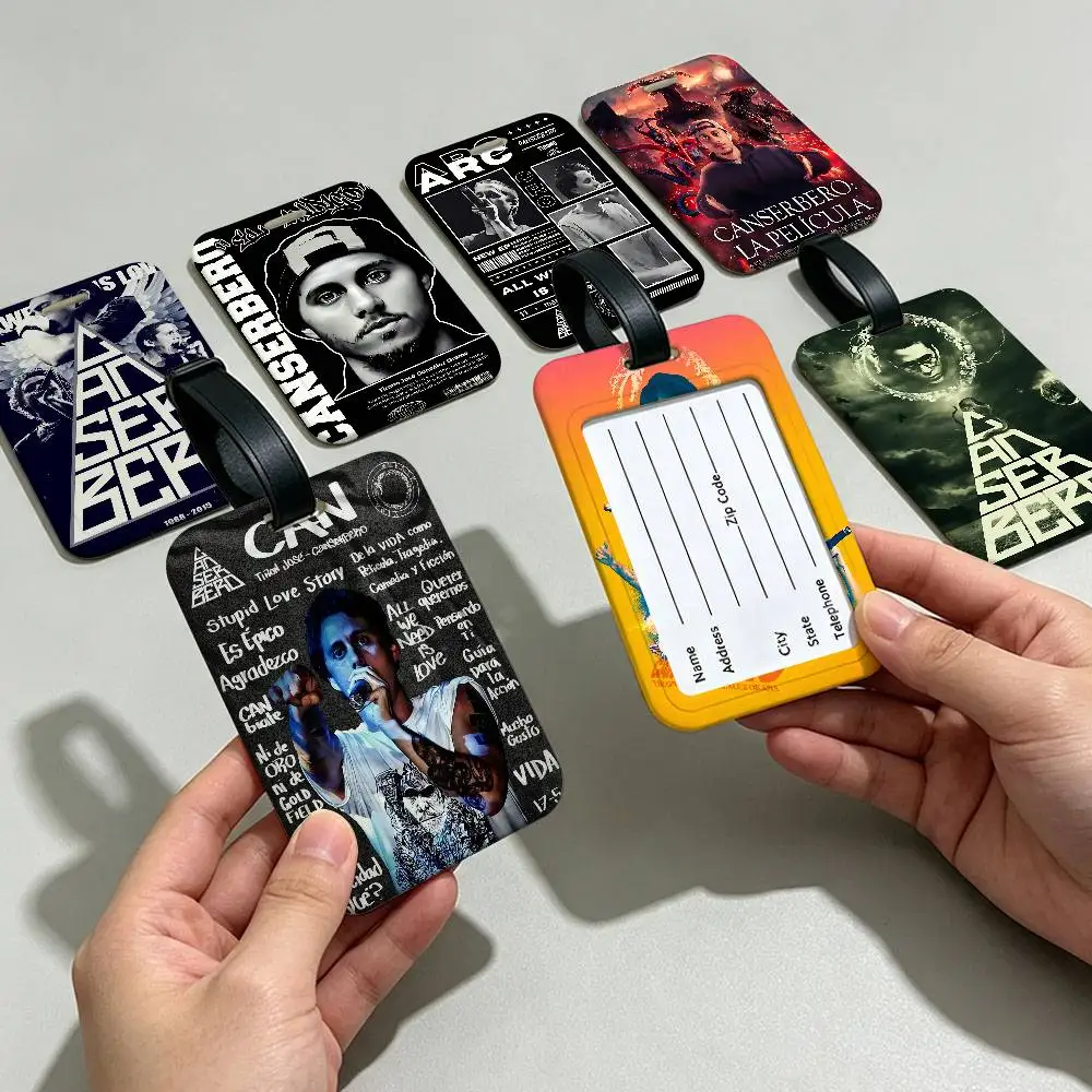 Canserbero Pop Music Singer Star PVC Baggage Identification Tag Anti lost Information Card Holder Travel Suitcase Name Tag