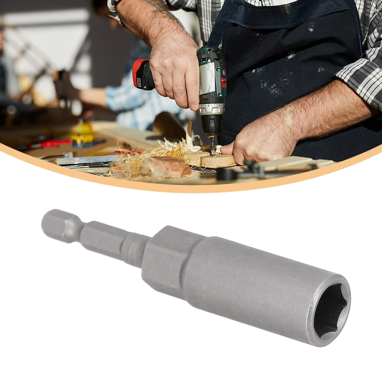 1PC 80mm Length 5.5mm-8mm Hex SocketS Sleeve Nozzles Nut Driver Set Power Nuts Driver Socket Screwdriver Set Bits Sets Tools