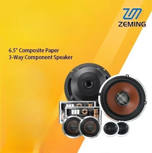 Zeming 6.5 Inch Car Component Spekers Set 3-way Car Audio Systeme Speaker 300W*2 for Car Front Door