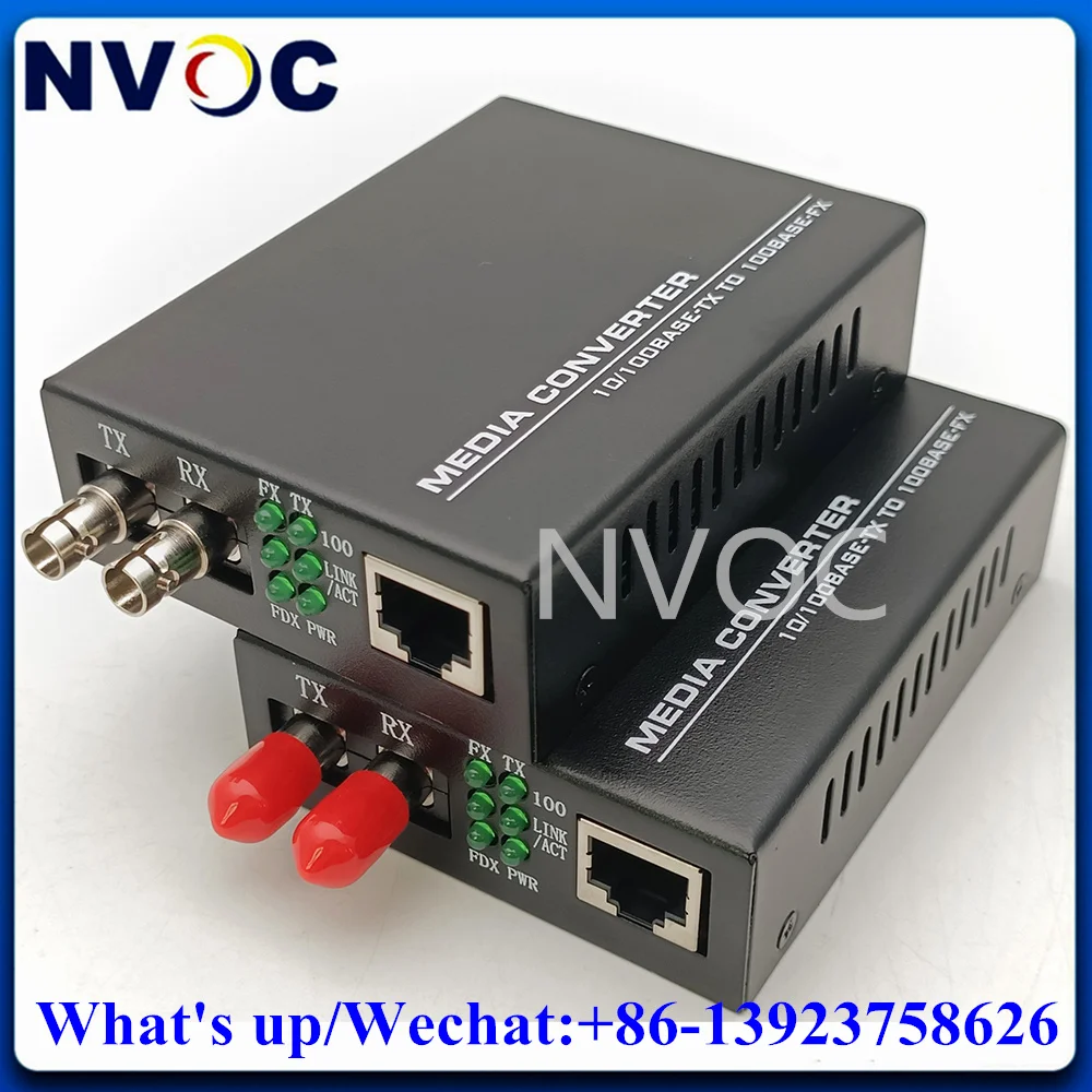 

10/100M Multimode Dual Fiber 1310nm 2KM Megabit Optic Media Converter 1-port RJ45 Duplex ST Connector