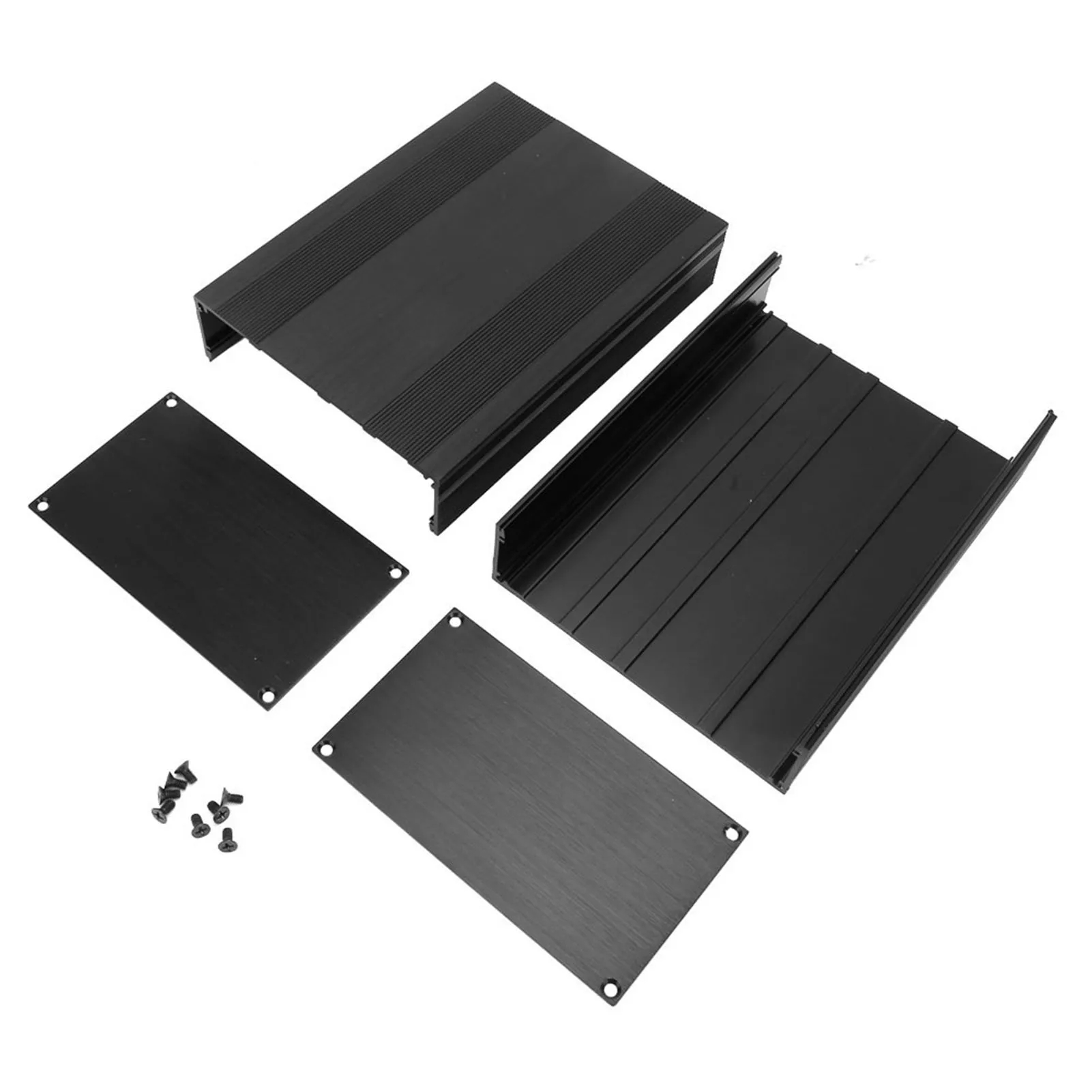 Electronic Enclosure Aluminum Box for PCB Projects 82.2x145x200mm Black