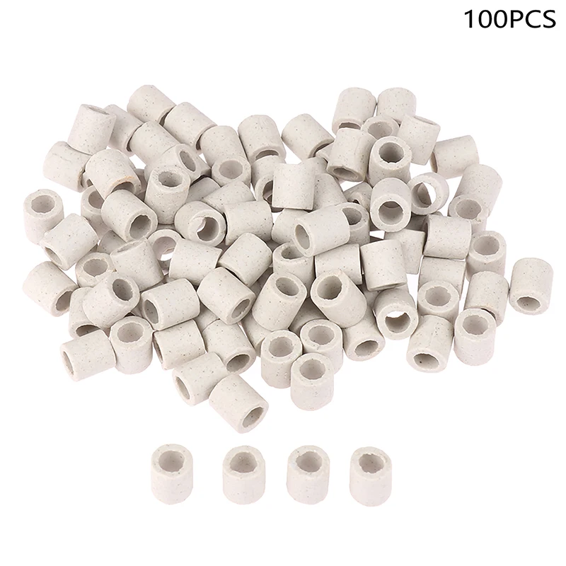 100Pcs Single Bore Ceramic Tube High Temperature Resistant Insulating Pipe Electronic Wire Bundle Porcelain Bushing