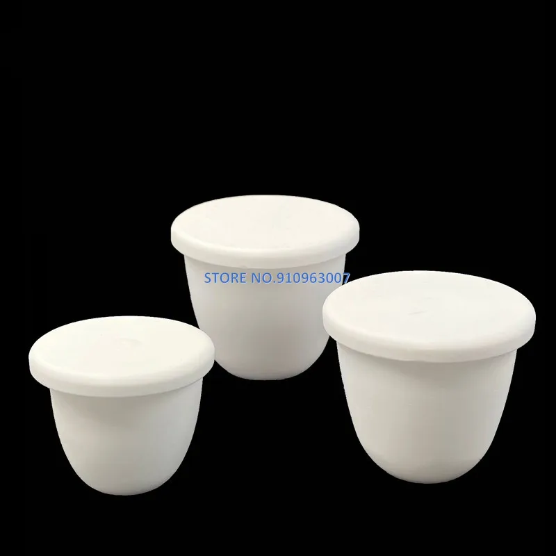 1piece Laboratory 5/10/20/25/30/50/100/150/200ml/300ml Corundum Crucible 99% Alumina Ash Crucible with Cover
