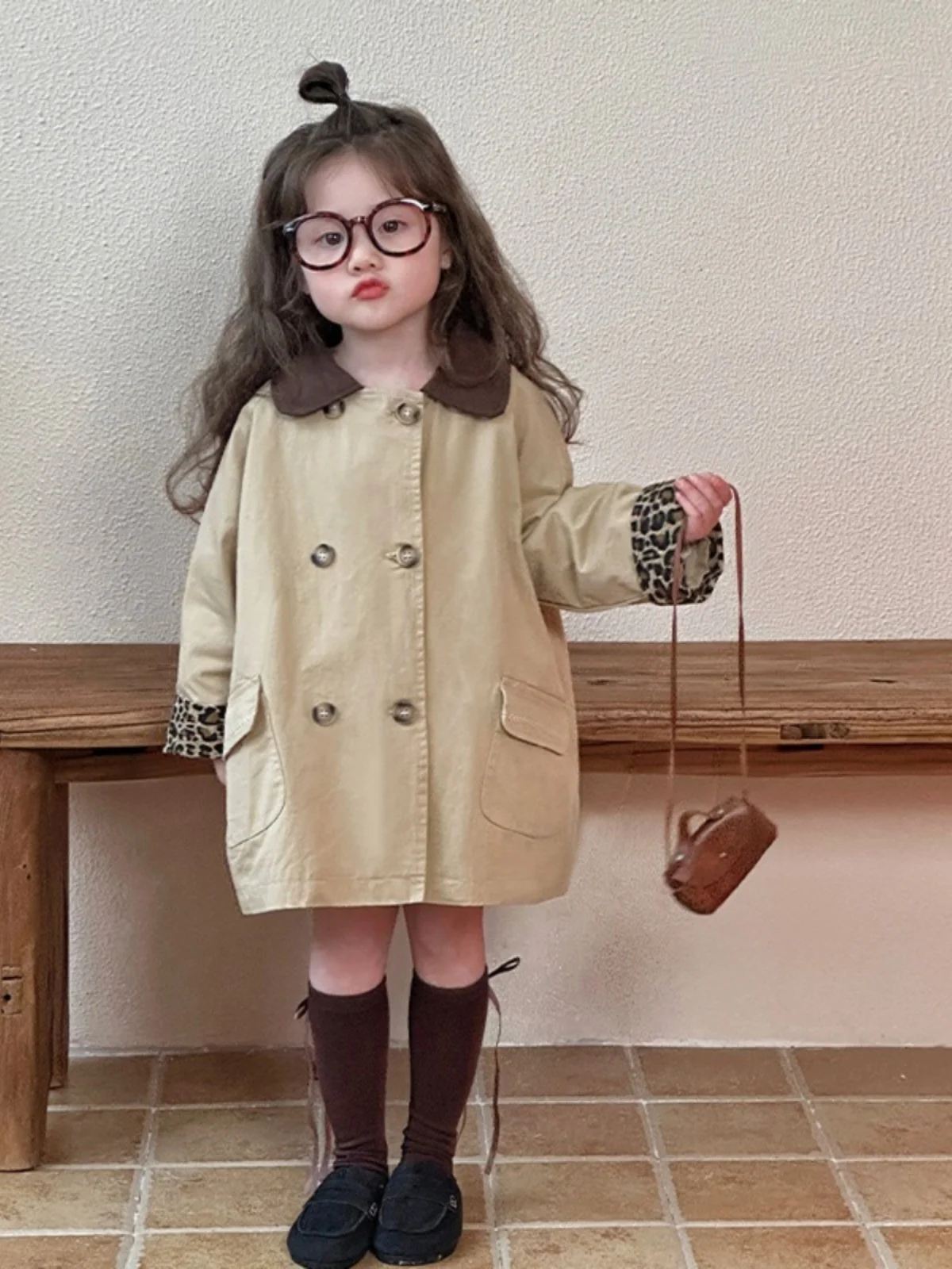 

Повседневная детская ветровка-куртка 2025 года, новая весенняя модель средней длины, модная одежда для девочек на весну-осень