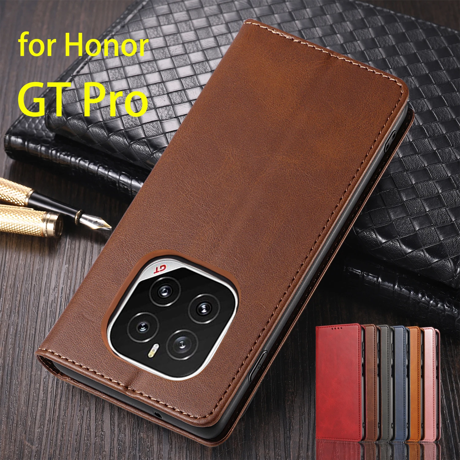 

Leather Case for Huawei Honor GT Pro GTPro Card Holder Holster Magnetic Attraction Cover Wallet Flip Case Capa Fundas Coque