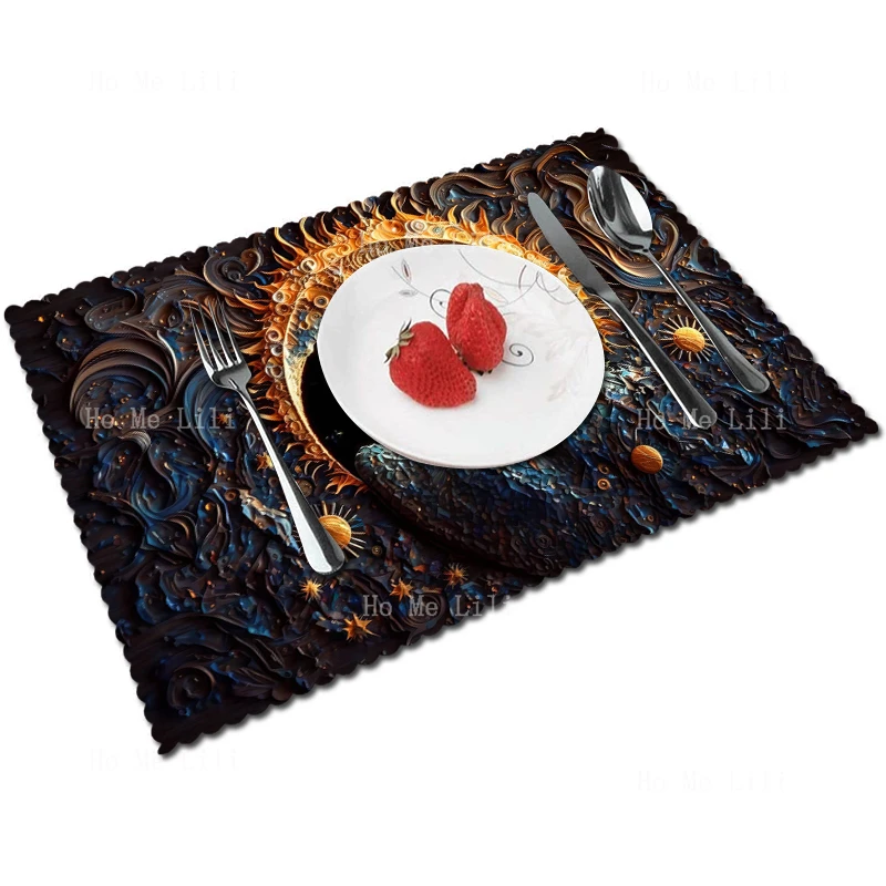 Fantastic Magical Fairy Tale Landscape Majestic And Mysterious Day And Night Table Decoration Placemat