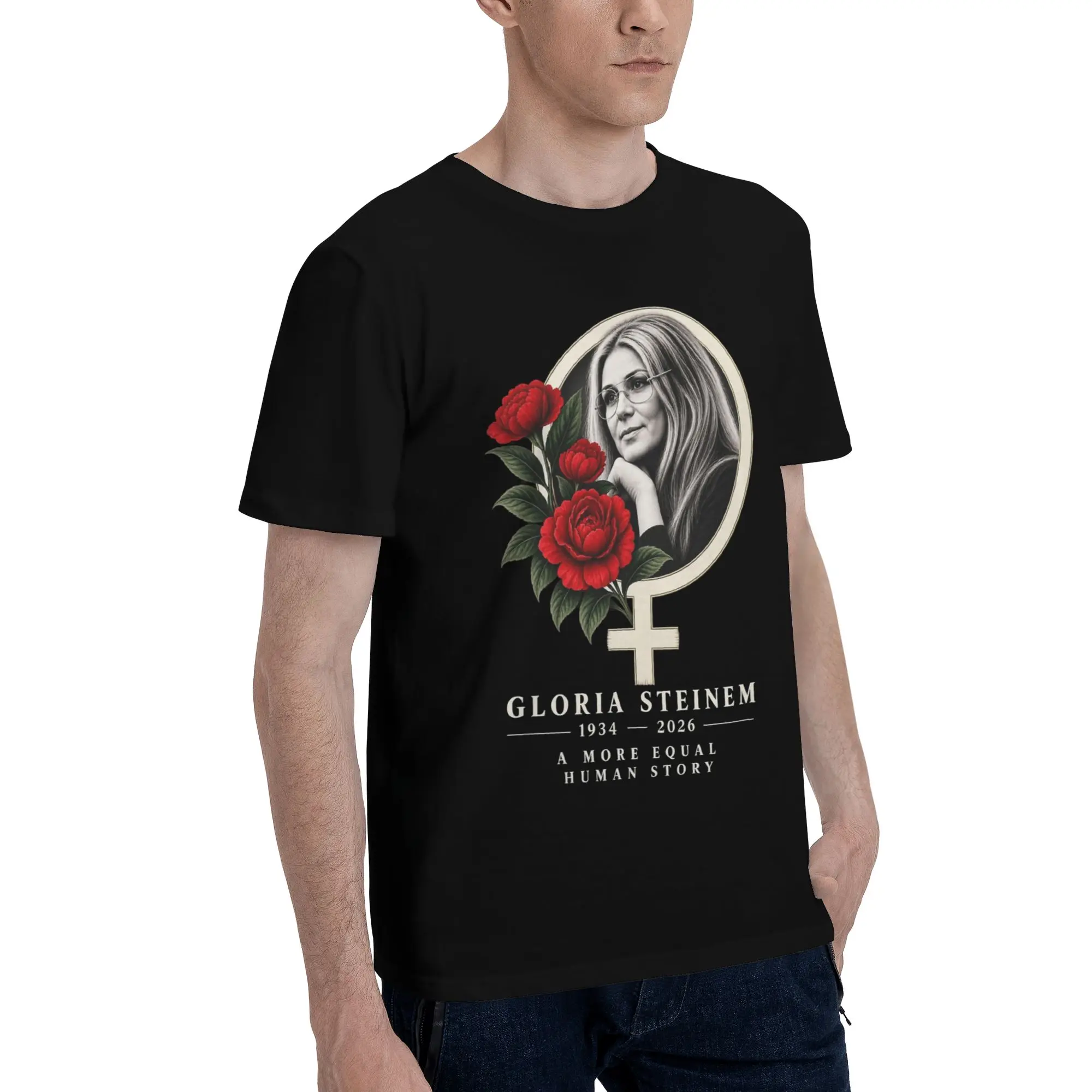 Men Women Printed RIP Gloria Steinem  T Shirt Tee Cotton  T-shirts Clothing