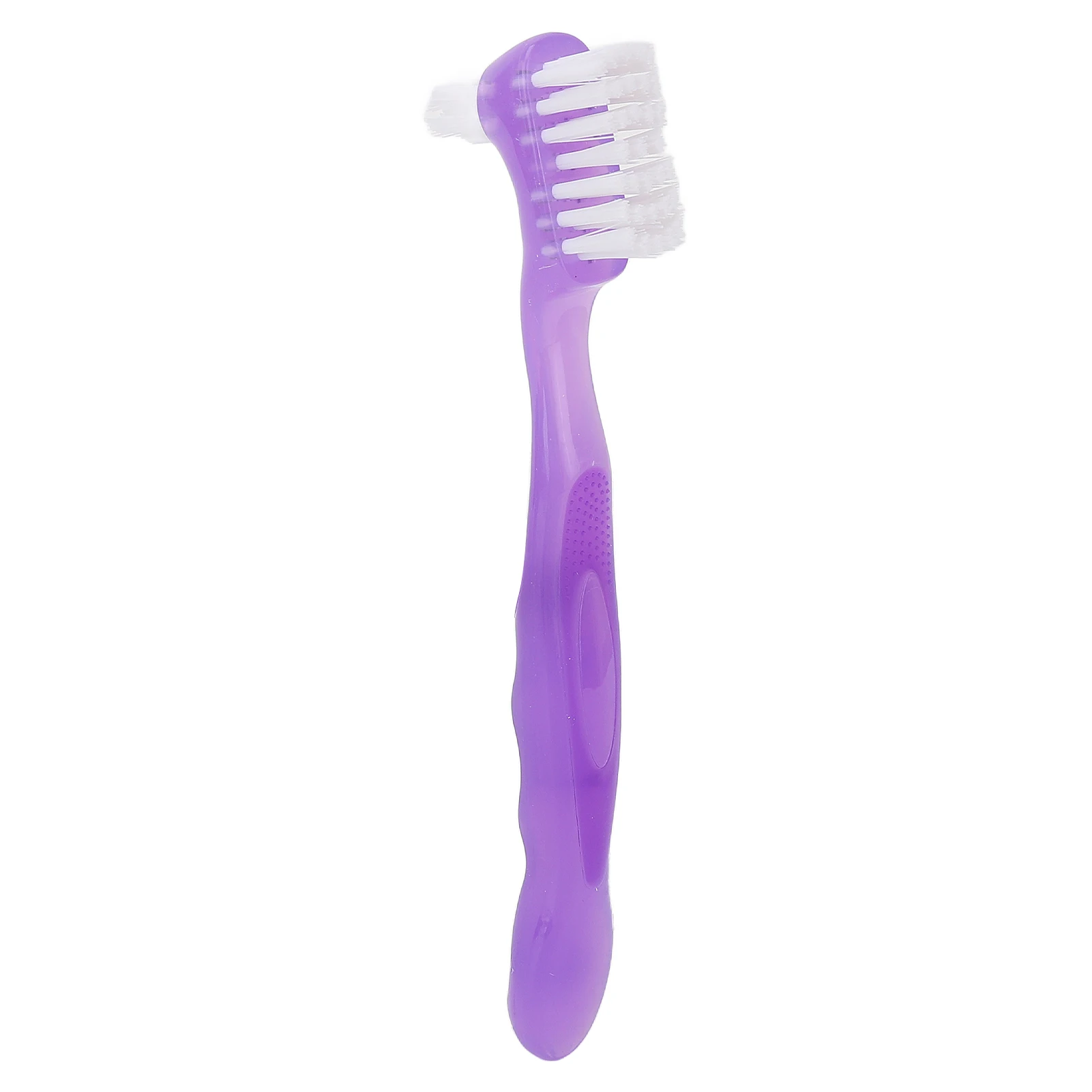 False Teeth Cleaning Brush Elderly Portable Plaque Dirt Removal Denture Brush Gift for Home Travel Purple