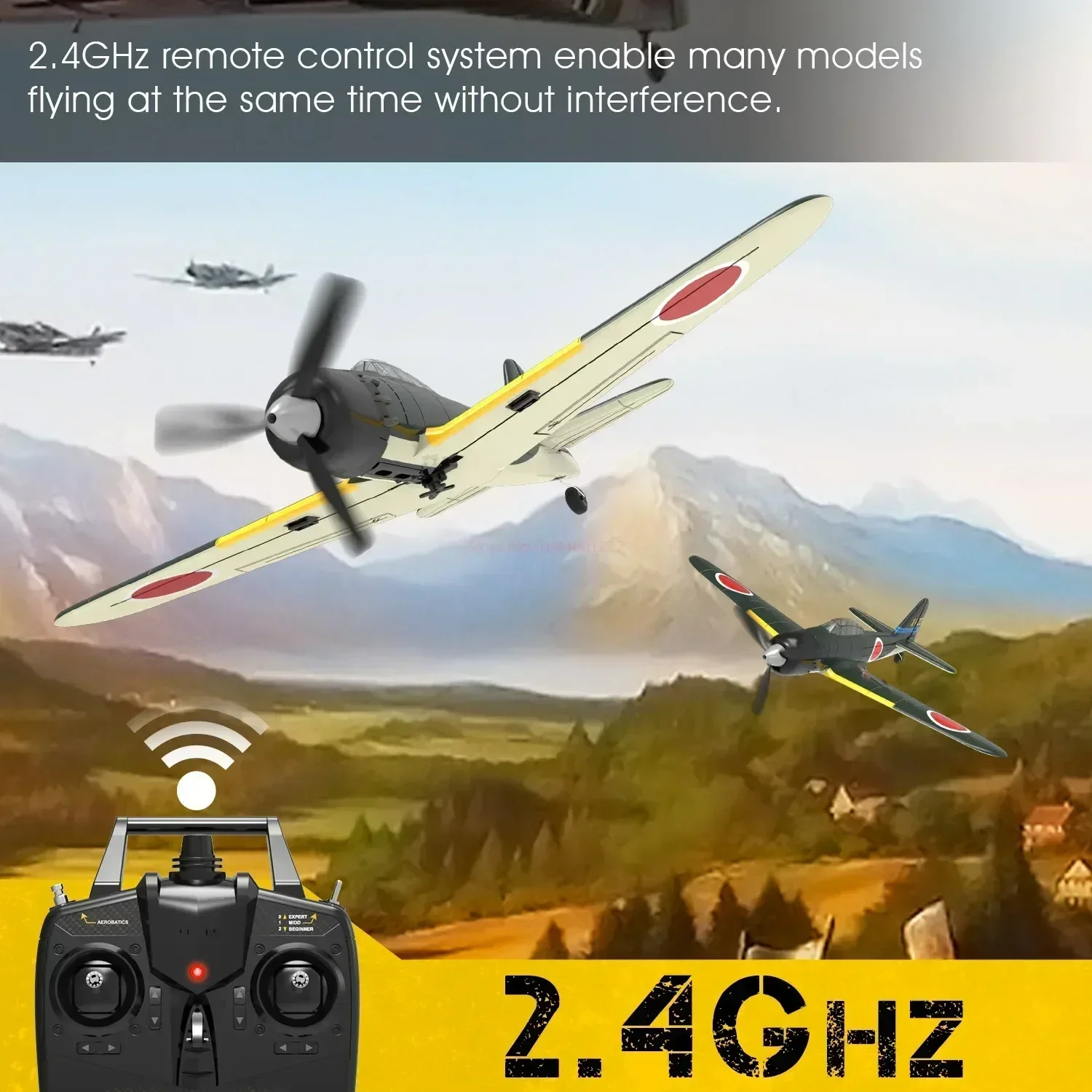 Avião de Controle Remoto para Crianças, 2.4g Zero Rc Plano, 4 Canais, Epp 400mm Wingspan, Aerobatic RC Fighter, 761-15, Rtf Plane, Presentes