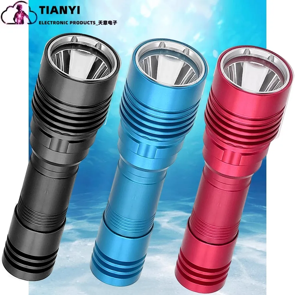 

Outdoor diving flashlight fixed focus white L2 lamp bead high-power aluminum alloy 18650 lithium battery underwater fill light