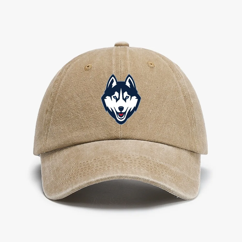 

uconn huskies Puppy Dog Lover Men Women Baseball Caps Distressed Washed Hats Cap Retro Outdoor All Seasons Gift Cap