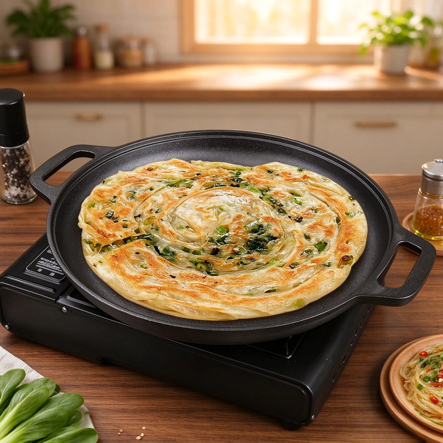 Multi‑Functional Cast Iron Skillet Pan, Healthy Iron Cookware for Steak, Omelette, Pizza Home & Outdoor Use