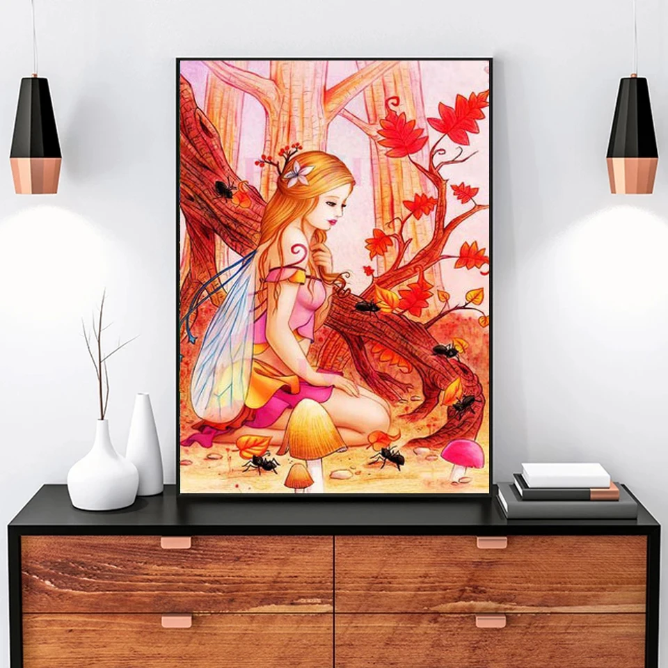 AB Fairy And Fireflies DIY Diamond Painting Forest Elves Mysterious Immortal Secret Place Art Cross Stitch Kits Home Decor